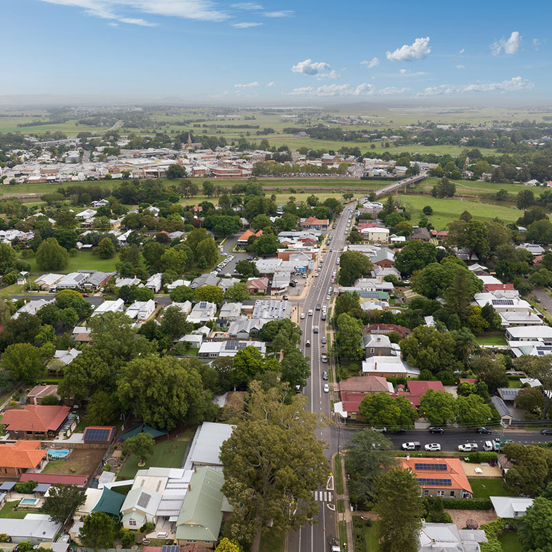 aerial photo of community